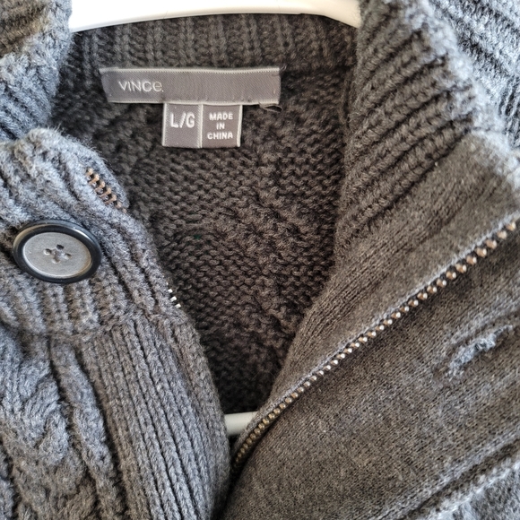 Vince Woman's Gray Cotton and Wool knit Sweater - Picture 3 of 5